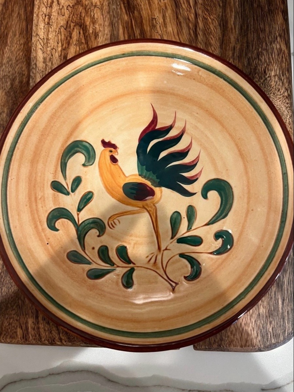 vintage rooster Pennsbury Pottery ceramic 8 in plate